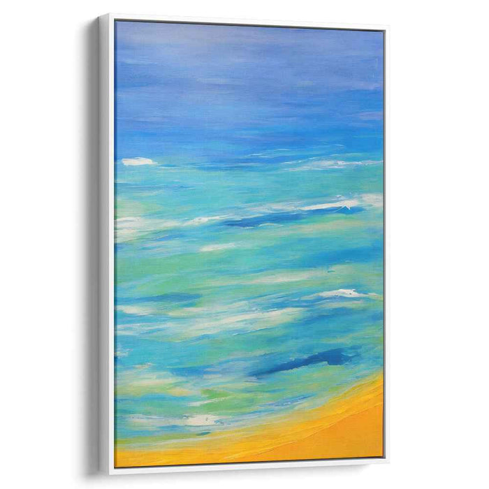 Shores of Brilliance: Luminous Coastal Abstract Canvas Art Print