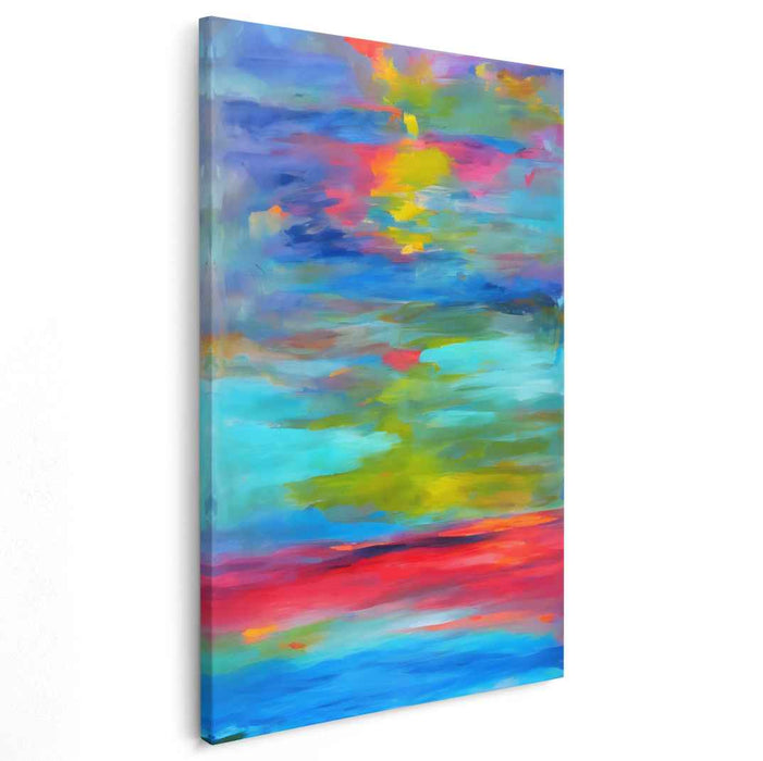 Brush Strokes of Serenity: Abstract Expressionist Landscape Canvas Art