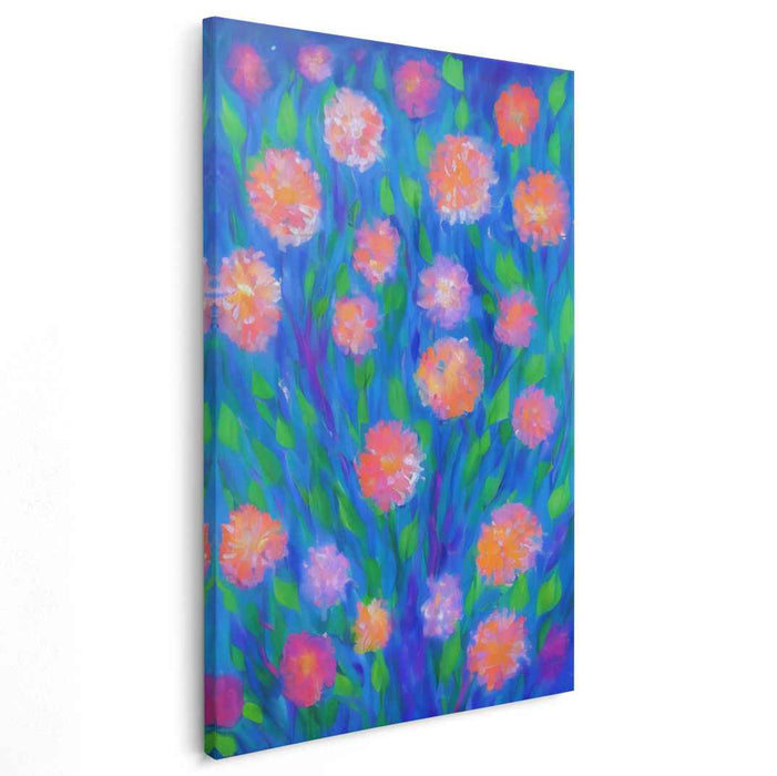 Floral Tapestry Abloom: Vibrant Floral Canvas Art Print
