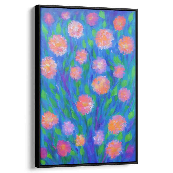 Floral Tapestry Abloom: Vibrant Floral Canvas Art Print