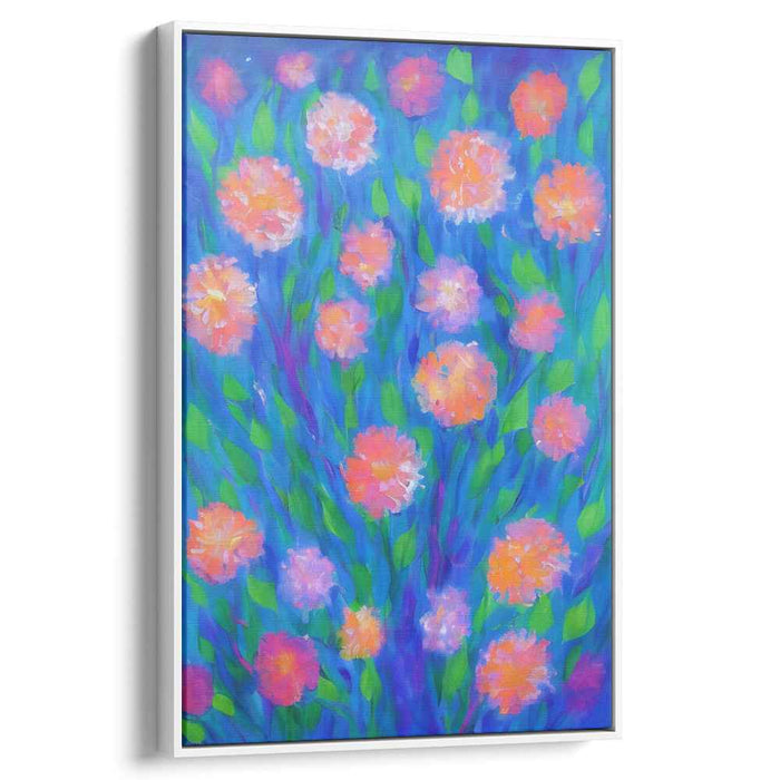 Floral Tapestry Abloom: Vibrant Floral Canvas Art Print