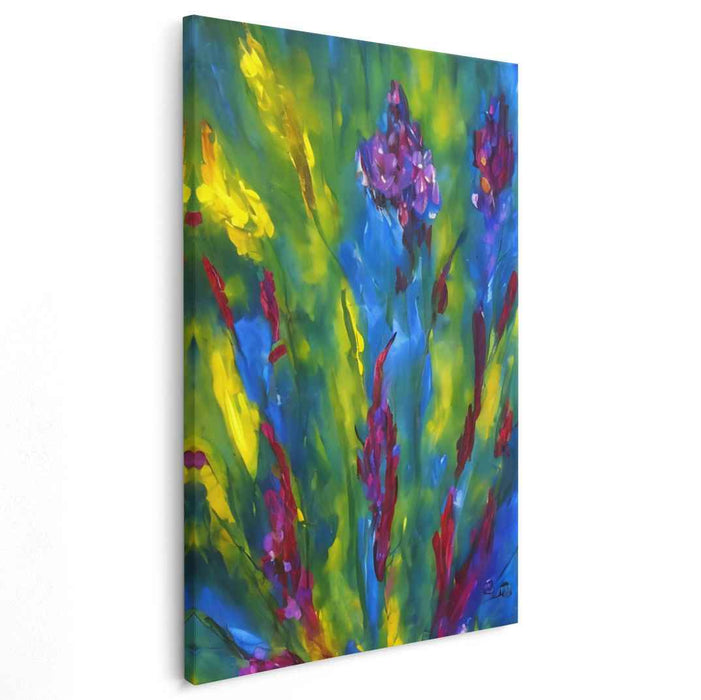 Petal Abstract Dance: Abstract Floral Garden Canvas Art Print