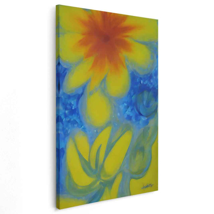 Floral Pulse: Abstract Floral Energy Canvas Art Print
