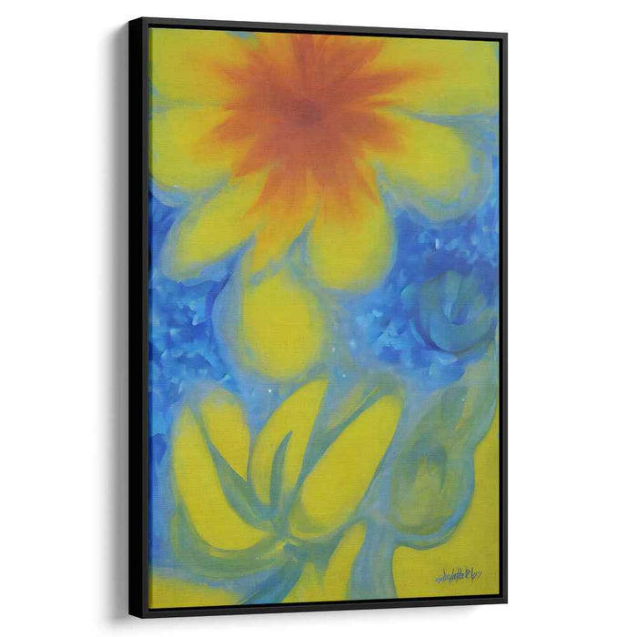Floral Pulse: Abstract Floral Energy Canvas Art Print