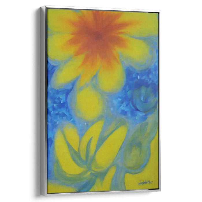 Floral Pulse: Abstract Floral Energy Canvas Art Print