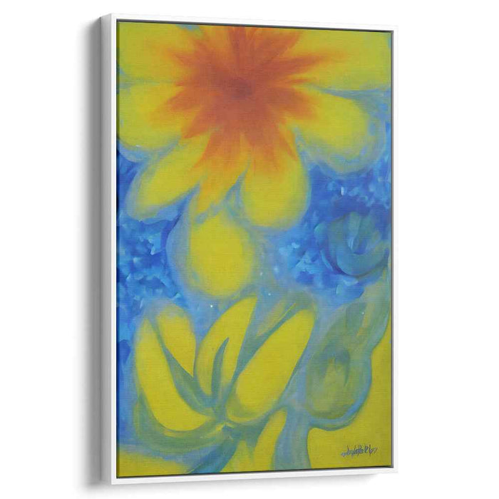 Floral Pulse: Abstract Floral Energy Canvas Art Print
