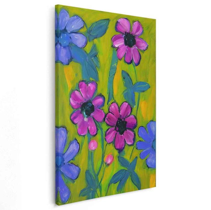 Floral Whisperscape: Vibrant Garden Canvas Art
