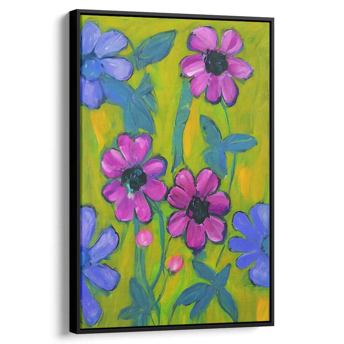Floral Whisperscape: Vibrant Garden Canvas Art