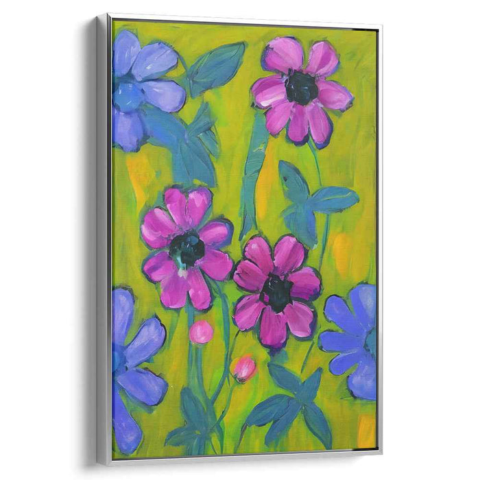 Floral Whisperscape: Vibrant Garden Canvas Art