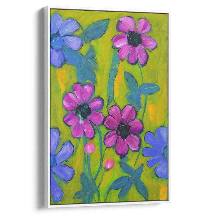 Floral Whisperscape: Vibrant Garden Canvas Art
