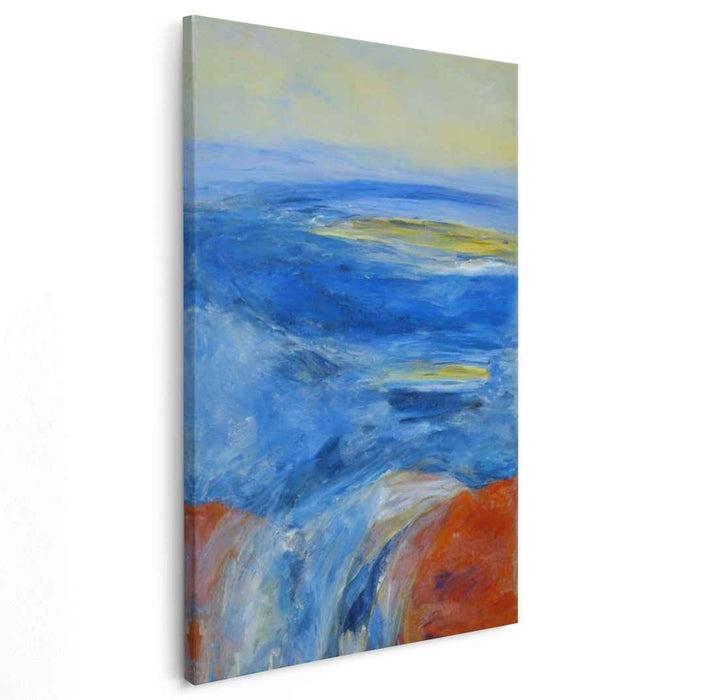 Rippling Tides Abound: Impressionistic Ocean Seascape Canvas Art Print