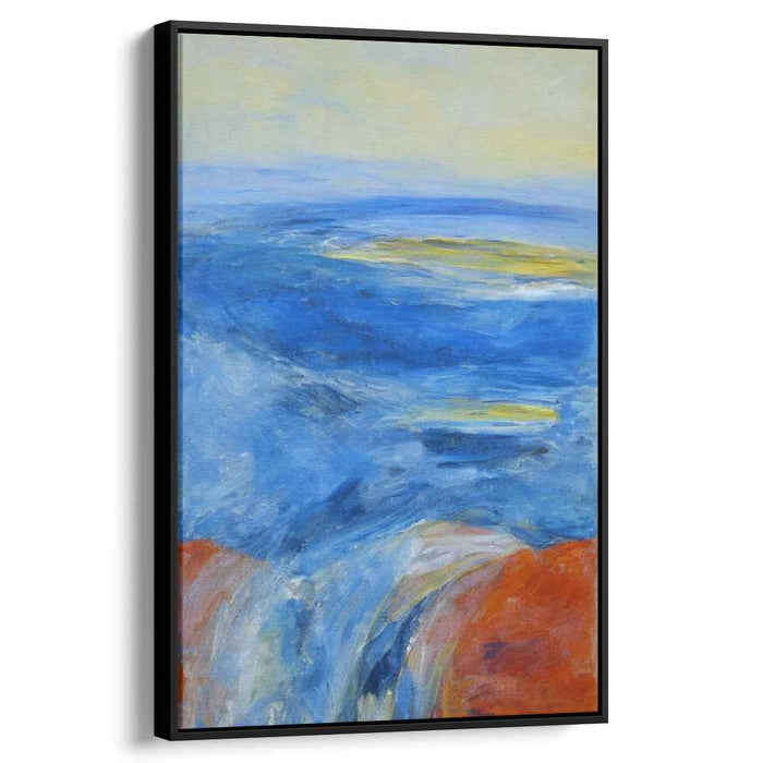 Rippling Tides Abound: Impressionistic Ocean Seascape Canvas Art Print