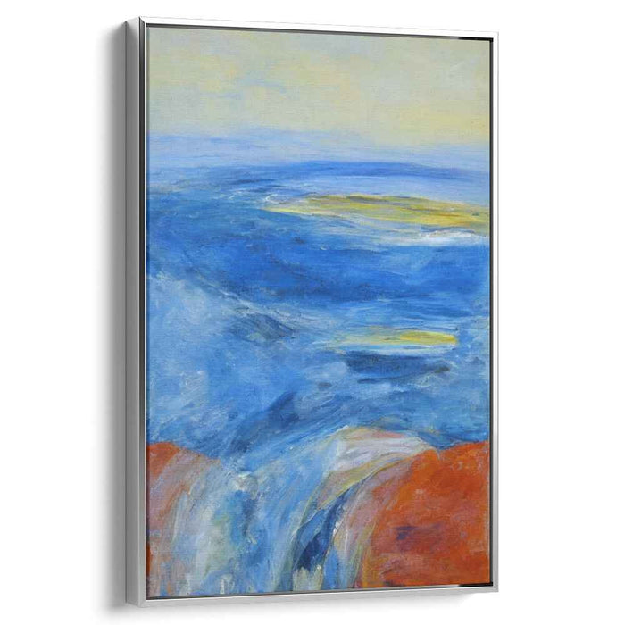Rippling Tides Abound: Impressionistic Ocean Seascape Canvas Art Print
