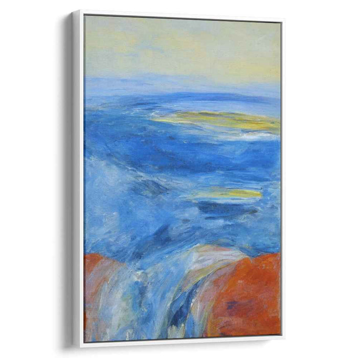 Rippling Tides Abound: Impressionistic Ocean Seascape Canvas Art Print