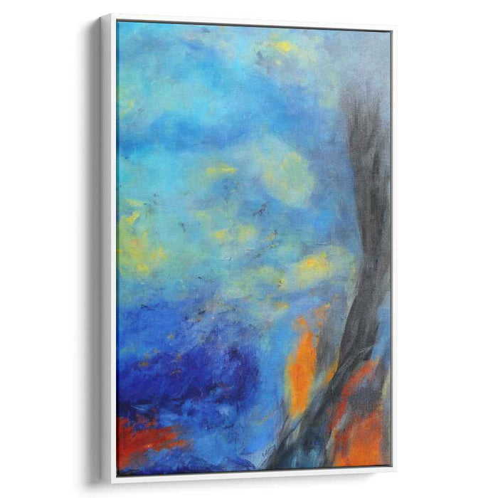 Sublime Union: Abstract Expressionist Blue and Yellow Canvas Art Print