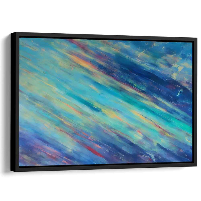 Whispers in Azure Depths: Abstract Turquoise and Blue Canvas Art