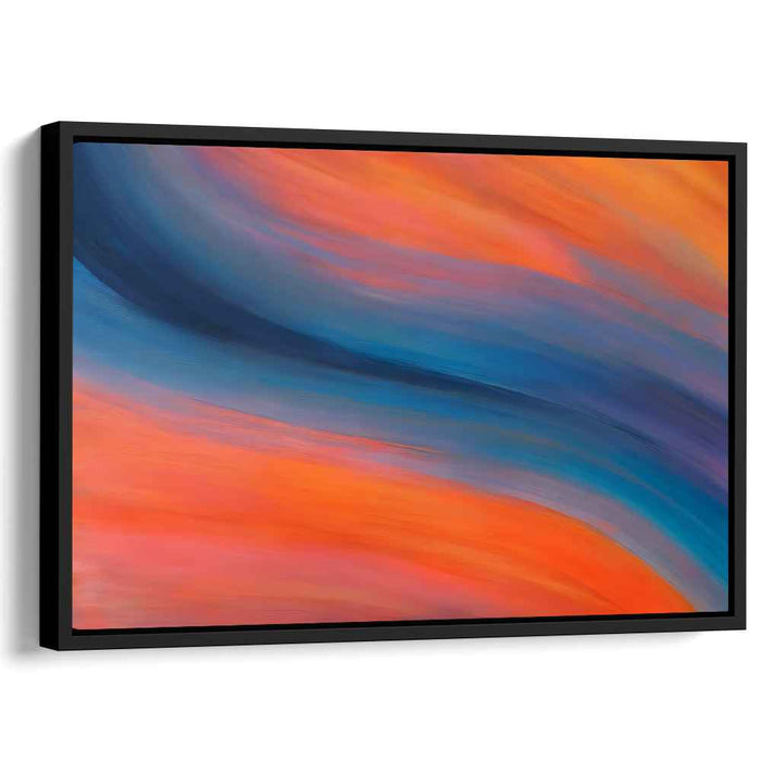 Colorful Dance: Abstract Expressionist Orange and Blue Canvas Art Print