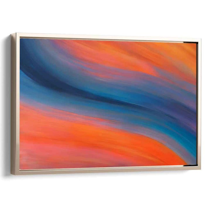 Colorful Dance: Abstract Expressionist Orange and Blue Canvas Art Print