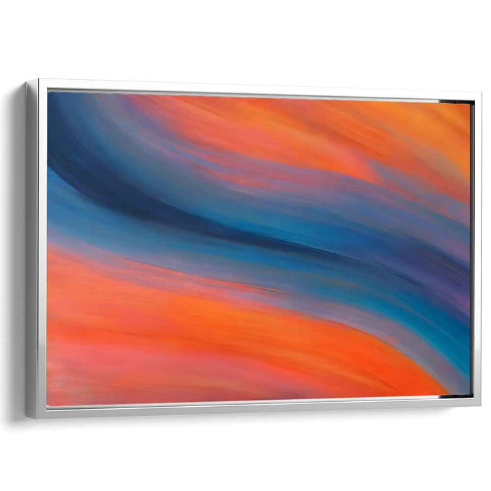 Colorful Dance: Abstract Expressionist Orange and Blue Canvas Art Print