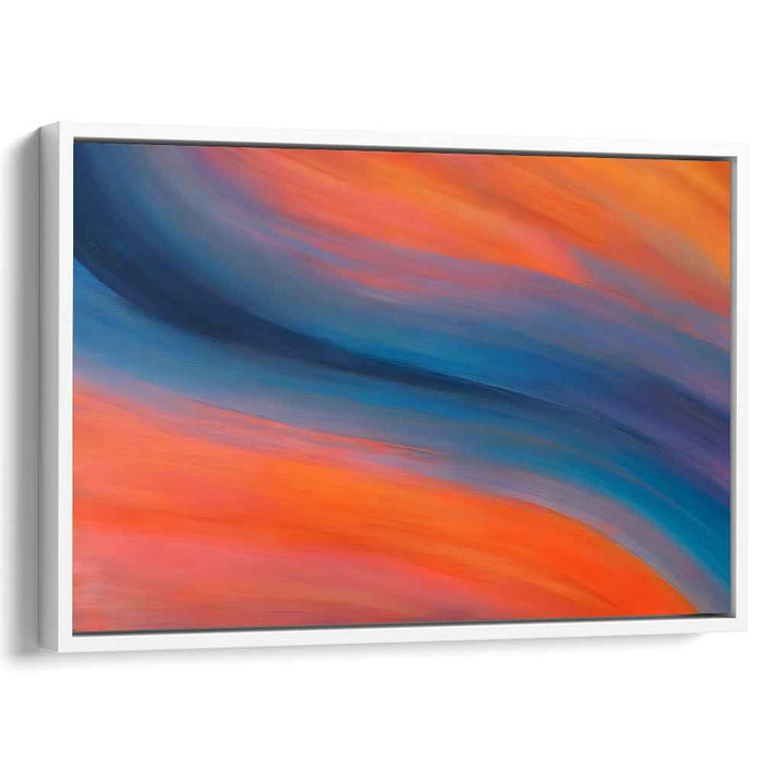 Colorful Dance: Abstract Expressionist Orange and Blue Canvas Art Print