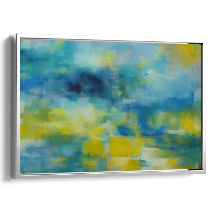 Twinned Motion: Abstract Expressionist Blue and Yellow Canvas Art Print