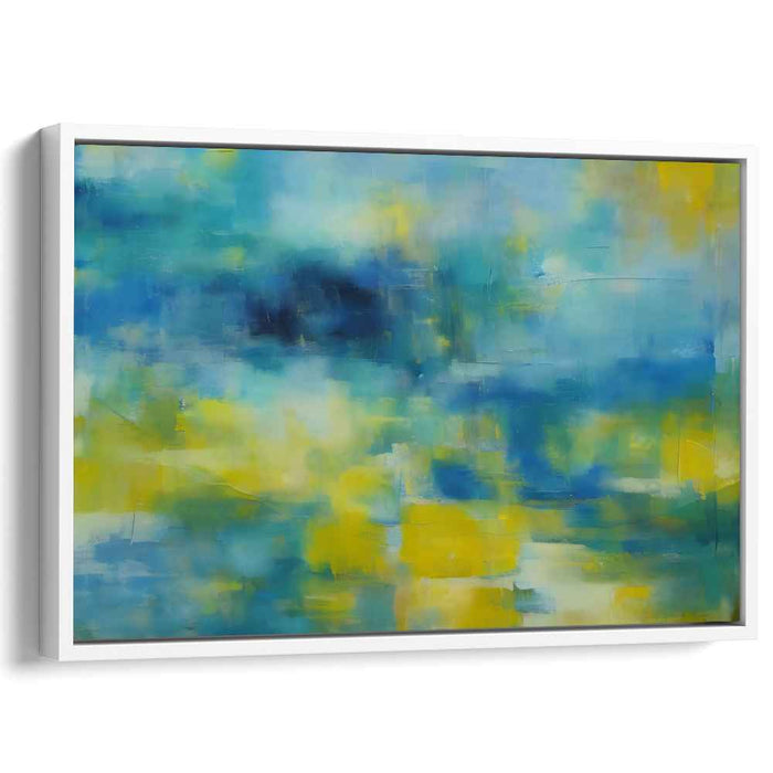 Twinned Motion: Abstract Expressionist Blue and Yellow Canvas Art Print