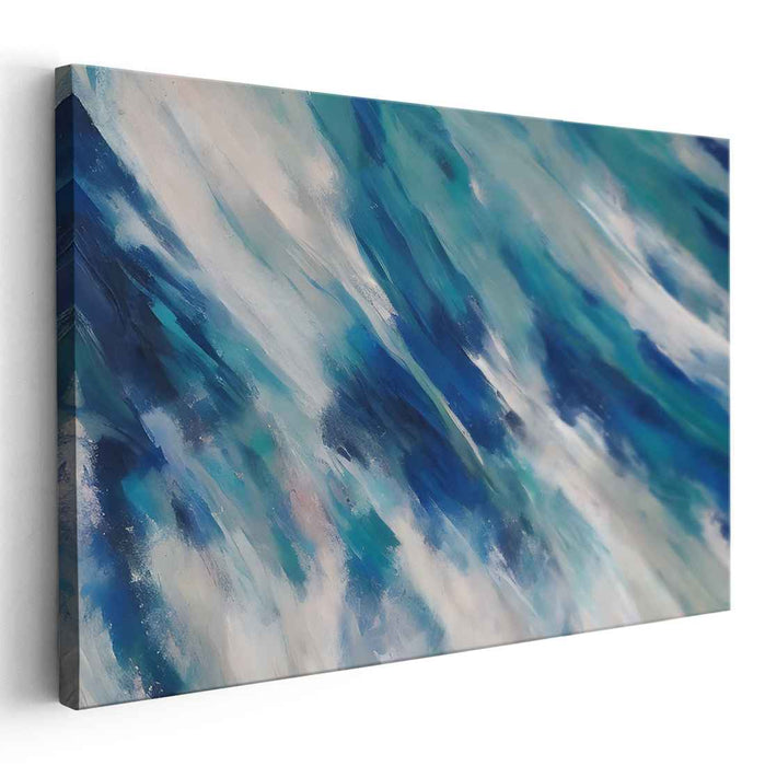 Canvas Waveforms: Abstract Expressionist Waves Canvas Art Print