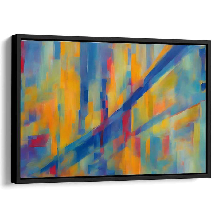 Luminous Intersections: Modern Abstract Canvas Art in Blue and Orange