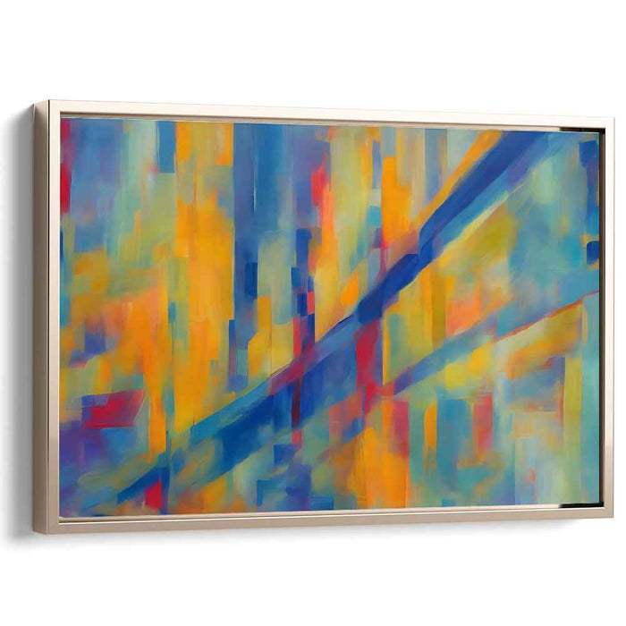 Luminous Intersections: Modern Abstract Canvas Art in Blue and Orange