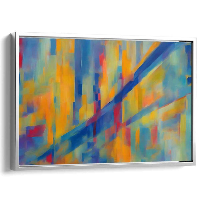 Luminous Intersections: Modern Abstract Canvas Art in Blue and Orange