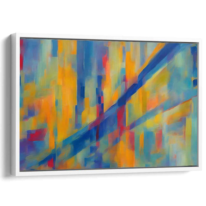 Luminous Intersections: Modern Abstract Canvas Art in Blue and Orange