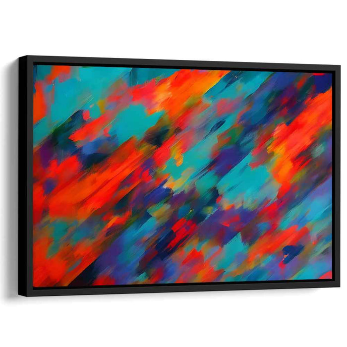 Vibrant Chromatic Wave Fusion: Abstract Expressionist Color Burst Canvas Art