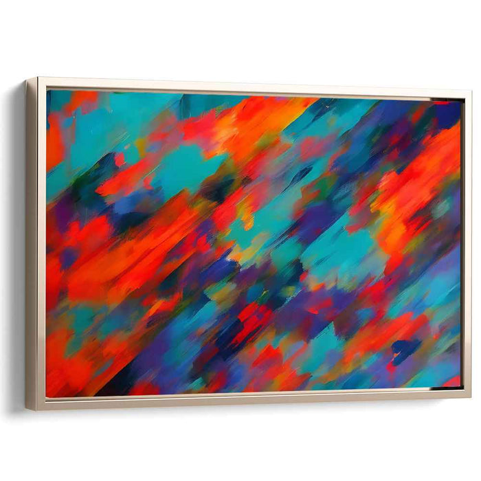 Vibrant Chromatic Wave Fusion: Abstract Expressionist Color Burst Canvas Art