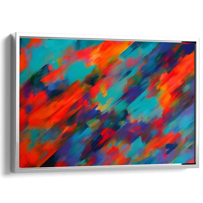 Vibrant Chromatic Wave Fusion: Abstract Expressionist Color Burst Canvas Art