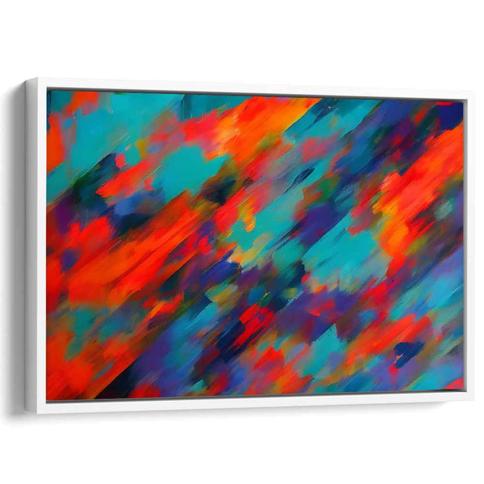 Vibrant Chromatic Wave Fusion: Abstract Expressionist Color Burst Canvas Art