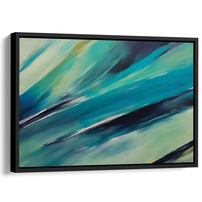 Whispers of the Seafoam Mist: Teal and Turquoise Abstract Canvas Art Print
