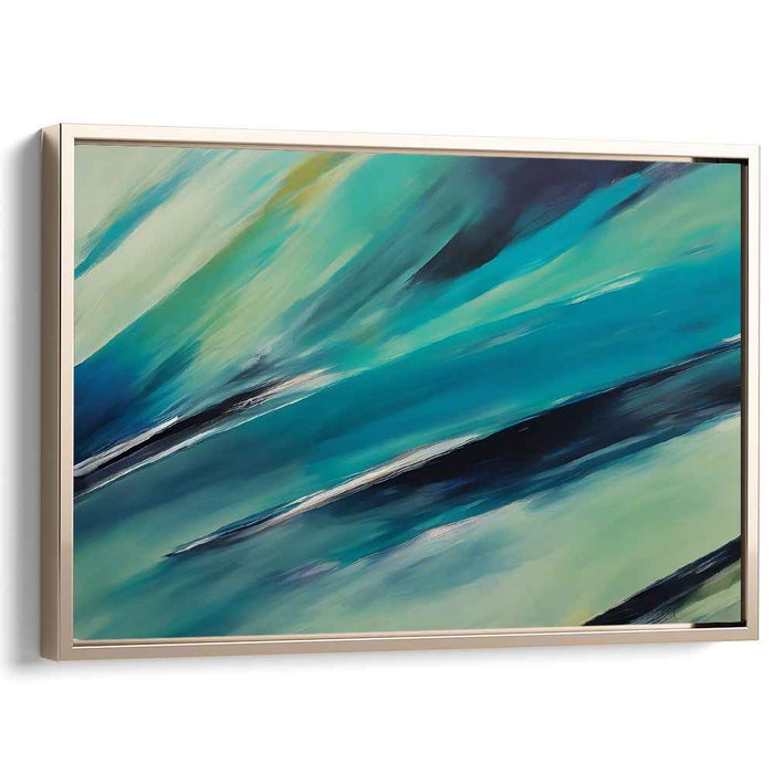 Whispers of the Seafoam Mist: Teal and Turquoise Abstract Canvas Art Print