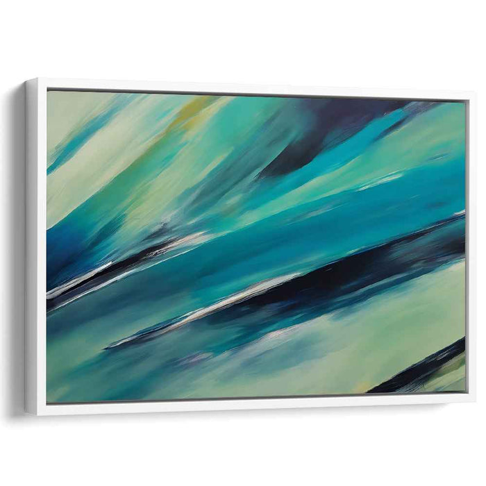 Whispers of the Seafoam Mist: Teal and Turquoise Abstract Canvas Art Print