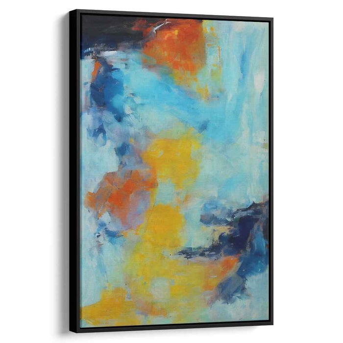 Infinite Embrace: Abstract Expressionist Blue and Orange Canvas Art Print