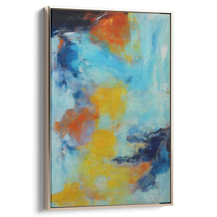 Infinite Embrace: Abstract Expressionist Blue and Orange Canvas Art Print