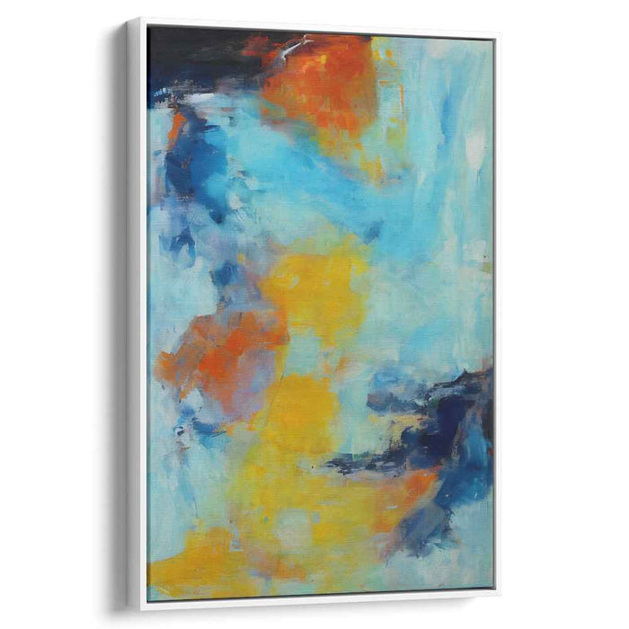 Infinite Embrace: Abstract Expressionist Blue and Orange Canvas Art Print