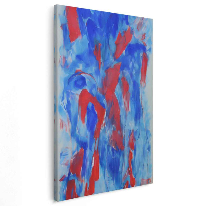 Cerulean Rhythms: Abstract Expressionist Dance on Canvas
