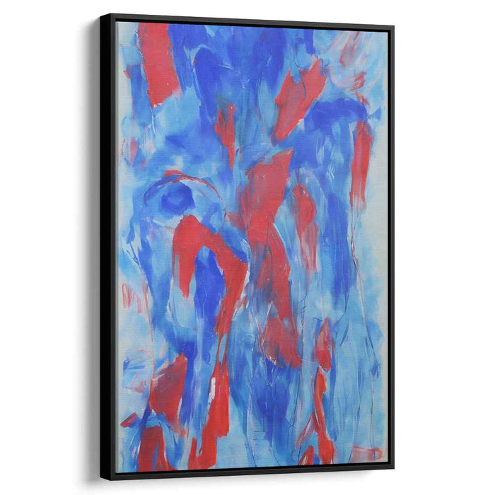 Cerulean Rhythms: Abstract Expressionist Dance on Canvas
