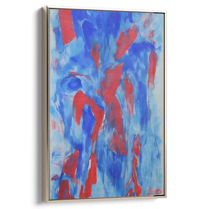 Cerulean Rhythms: Abstract Expressionist Dance on Canvas