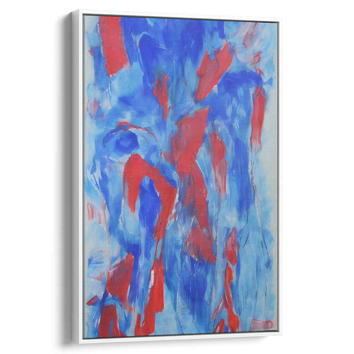 Cerulean Rhythms: Abstract Expressionist Dance on Canvas