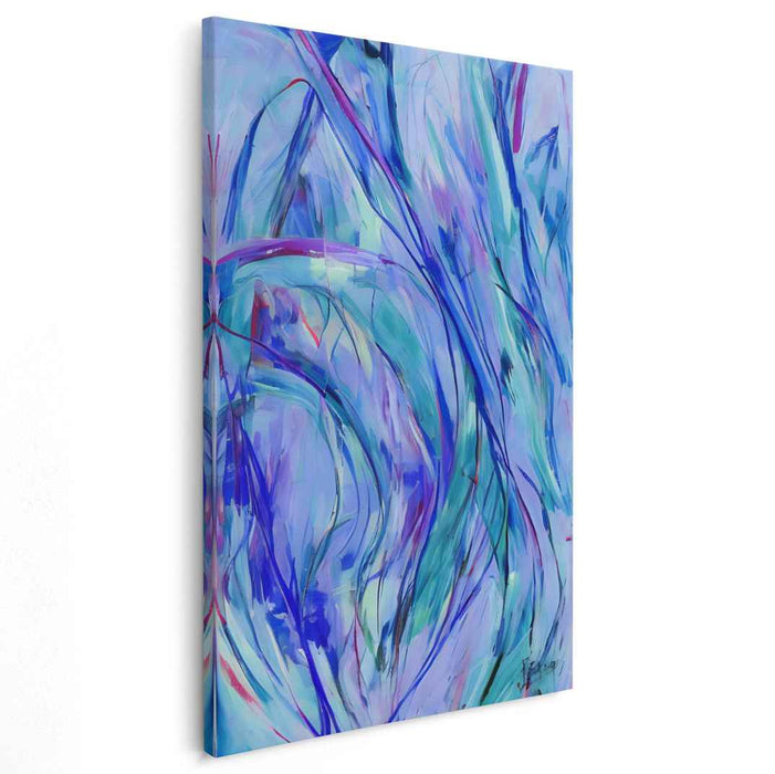 Whispers of Indigo Dream: Abstract Blue and Purple Canvas Art Print