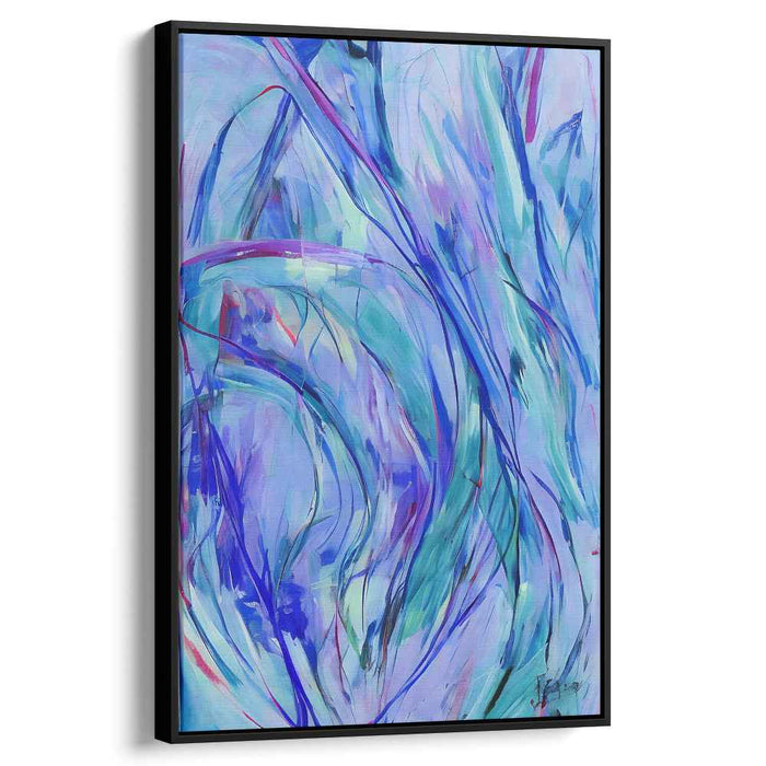 Whispers of Indigo Dream: Abstract Blue and Purple Canvas Art Print