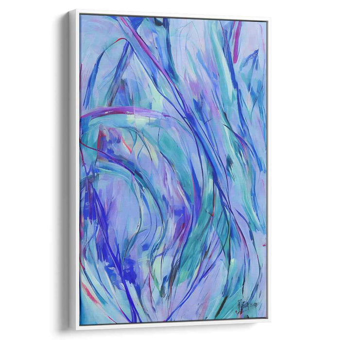 Whispers of Indigo Dream: Abstract Blue and Purple Canvas Art Print