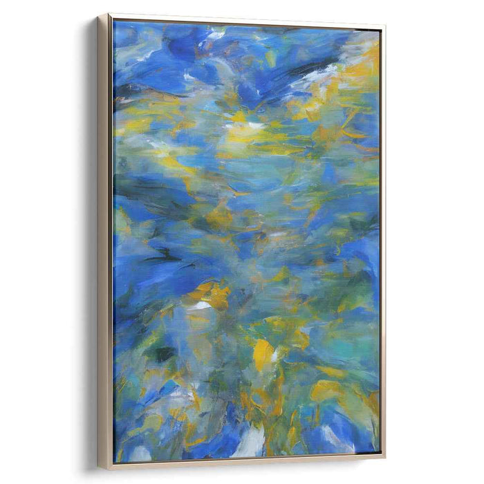 Skydance Symphony: Abstract Expressionist Blue and Yellow Canvas Art Print