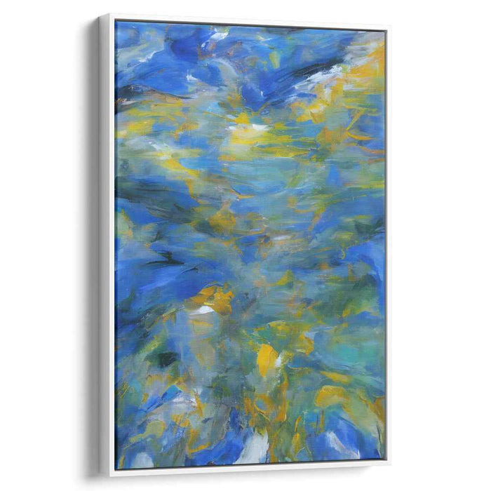 Skydance Symphony: Abstract Expressionist Blue and Yellow Canvas Art Print